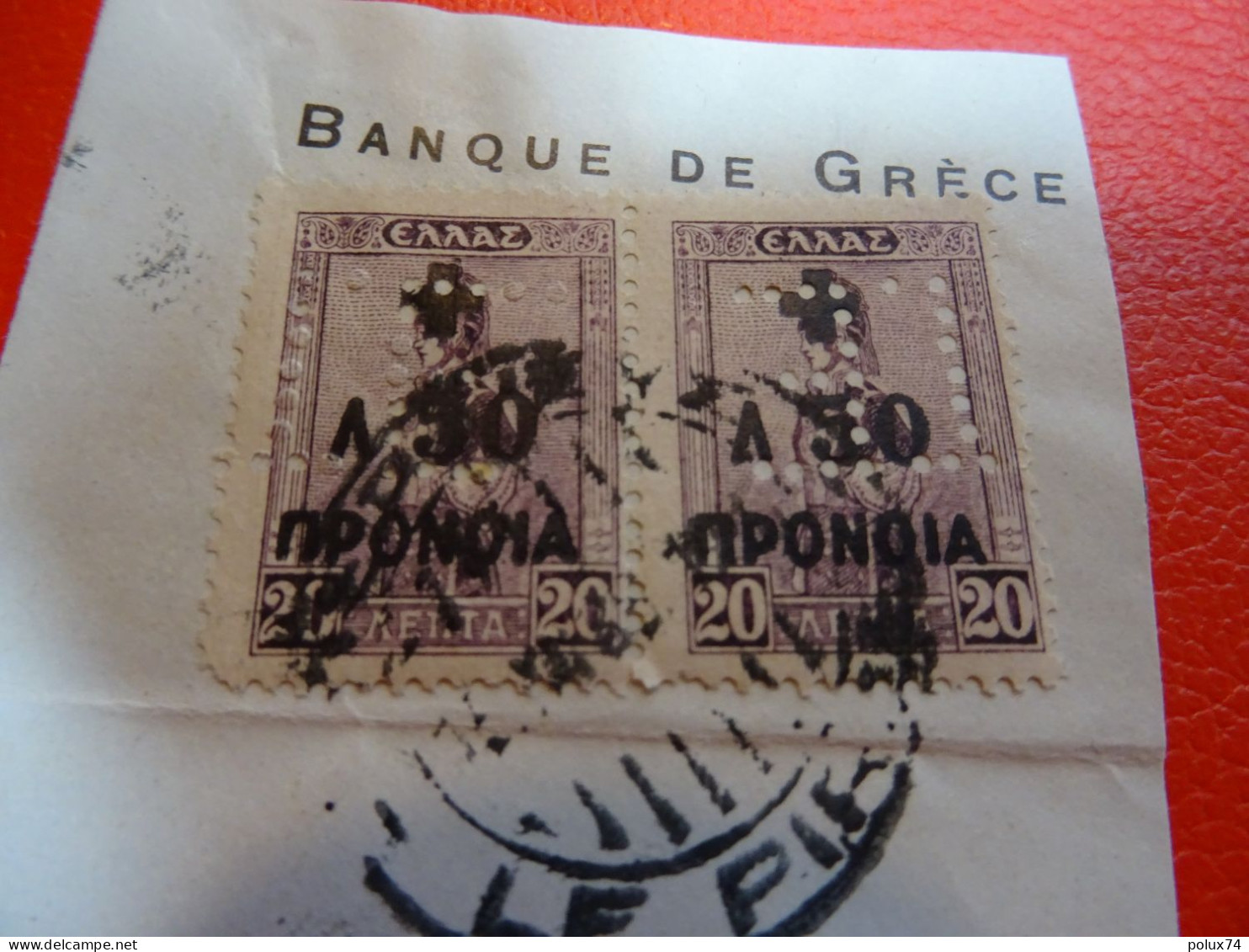 GRECE  TYPES 1934-37 Perforé Oblitération 1938 Sur Fragment Lettre - Gebruikt