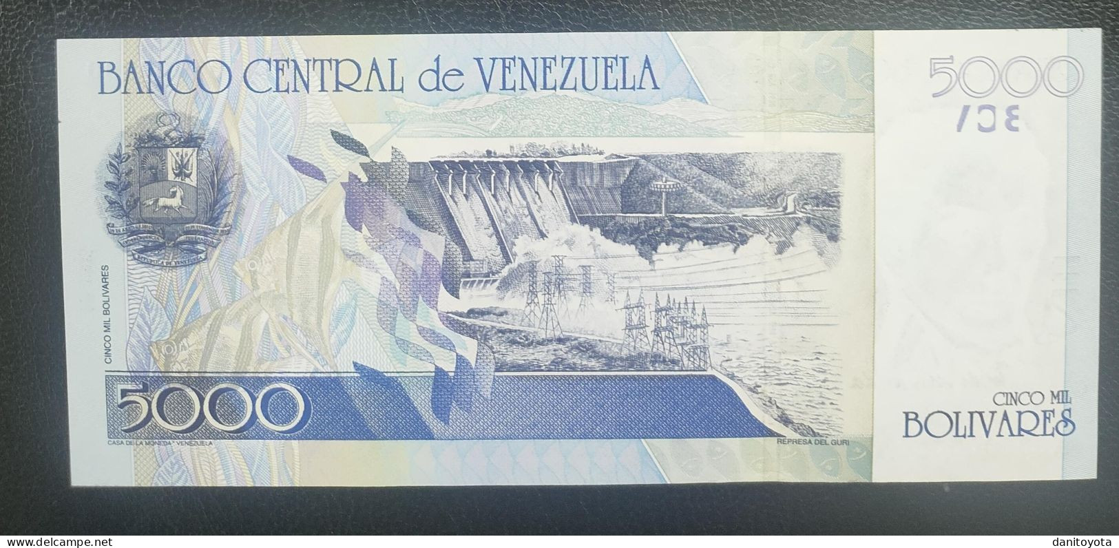 VENEZUELA. 5000 BOLIVARES 25 DE MAYO  DE 2000 SOBRECARGA MUESTRA SIN VALOR SIN CIRCULAR. - Venezuela