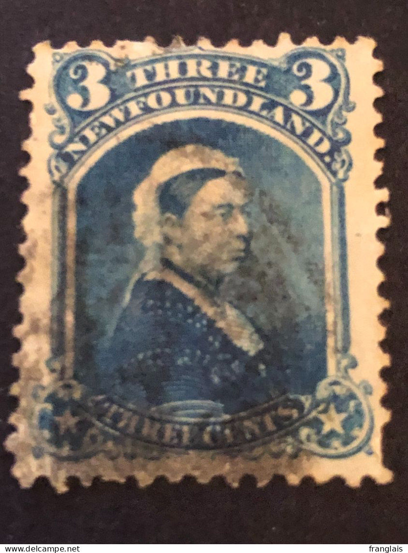 NEWFOUNDLAND   SG 42  3c Blue  FU - 1865-1902