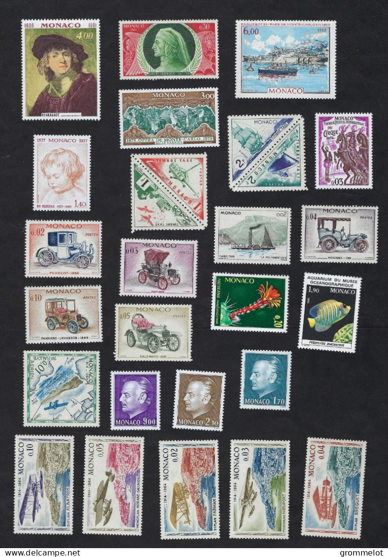 Monaco  Lot De 39 Timbres Neufs Sans Trace De Charnière, Tous Très Beaux, Cote 58€ - Collezioni & Lotti