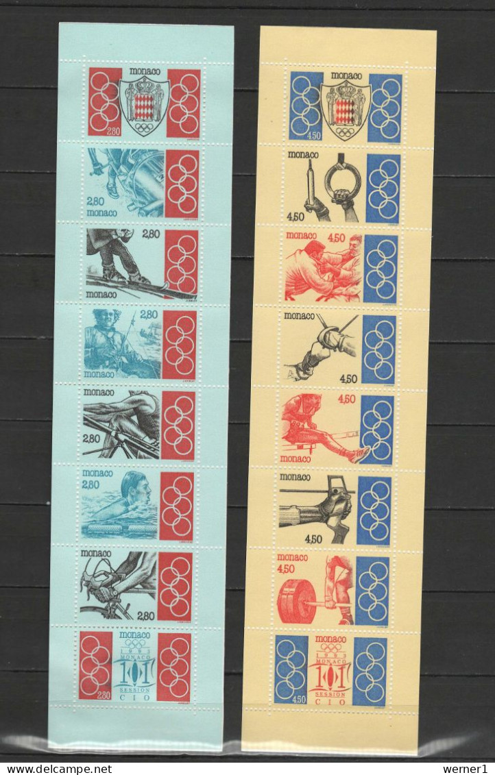 Monaco 1993 Olympic Games, Cycling, Judo, Rowing, Weightlifting Etc. Set Of 2 Stamp Booklets MNH - Summer 1992: Barcelona