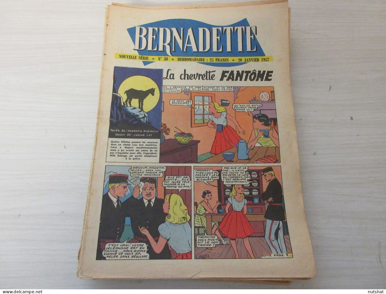JOURNAL BD BERNADETTE 030 20.01.1957 NAZARE Au PORTUGAL Les ANIMAUX En HIVER     - Bernadette