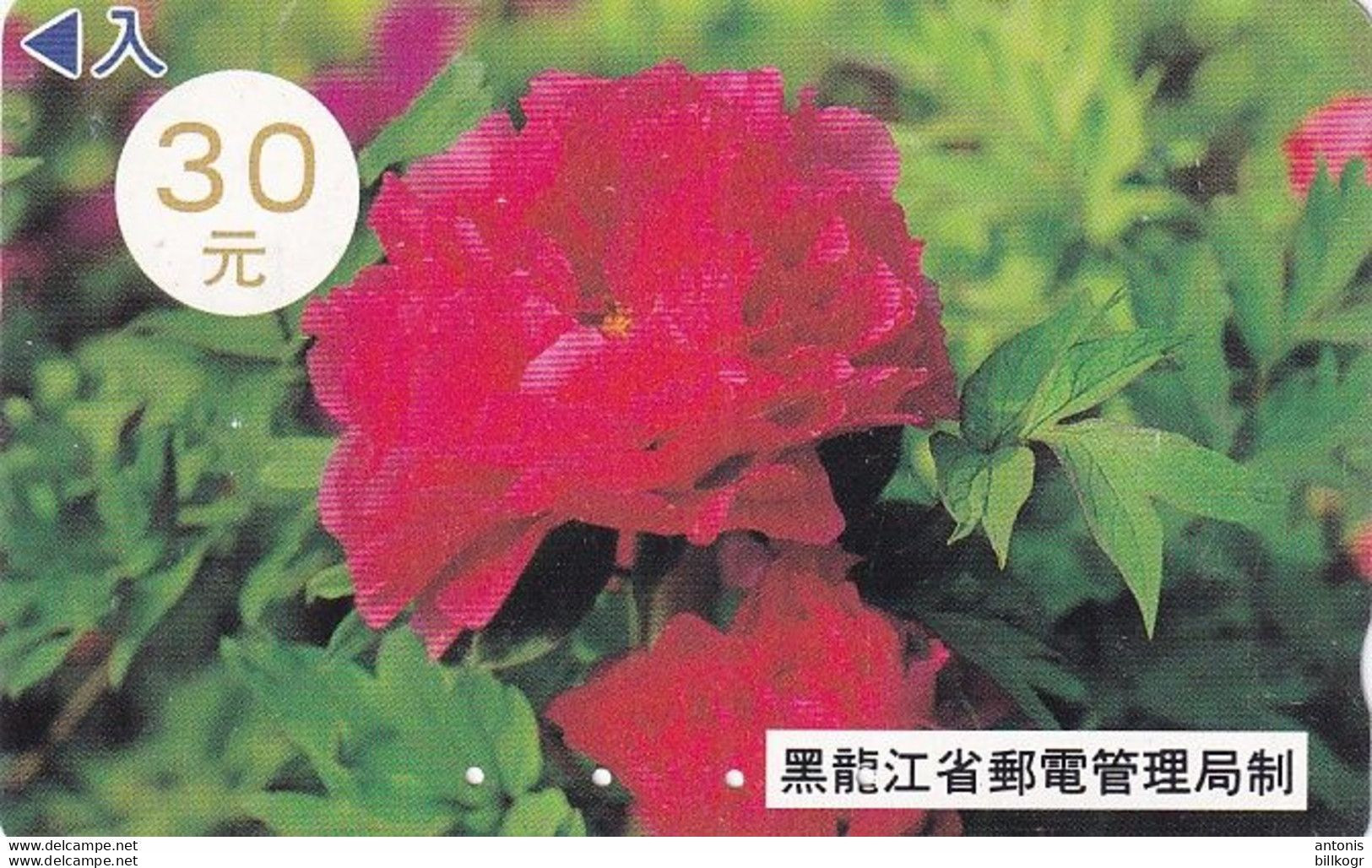 CHINA(Tamura) - Flower, Peony(Y30), Tirage 30000, 09/92, Used - Chine