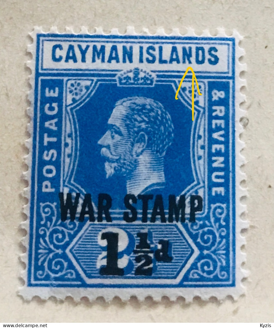 ÎLES CAYMAN - VARIÉTÉ - Roi George V Avec Surcharge  1917 - Kaaiman Eilanden