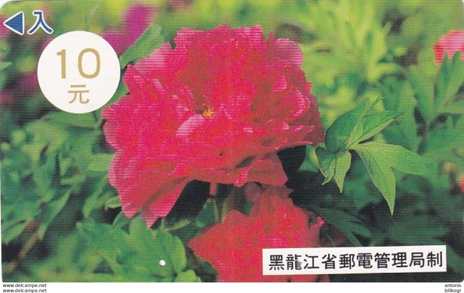 CHINA(Tamura) - Flower, Peony(Y10), Tirage 30000, 09/92, Used - Chine