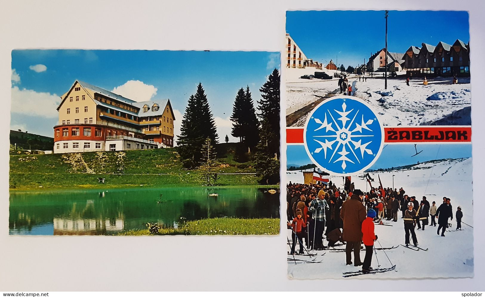 Ex-Yugoslavia-Lot 2Pcs-Vintage Postcard-Montenegro-Durmitor-ŽABLJAK-Hotel Durmitor(1977)-used With Stamp-#12 - Yougoslavie