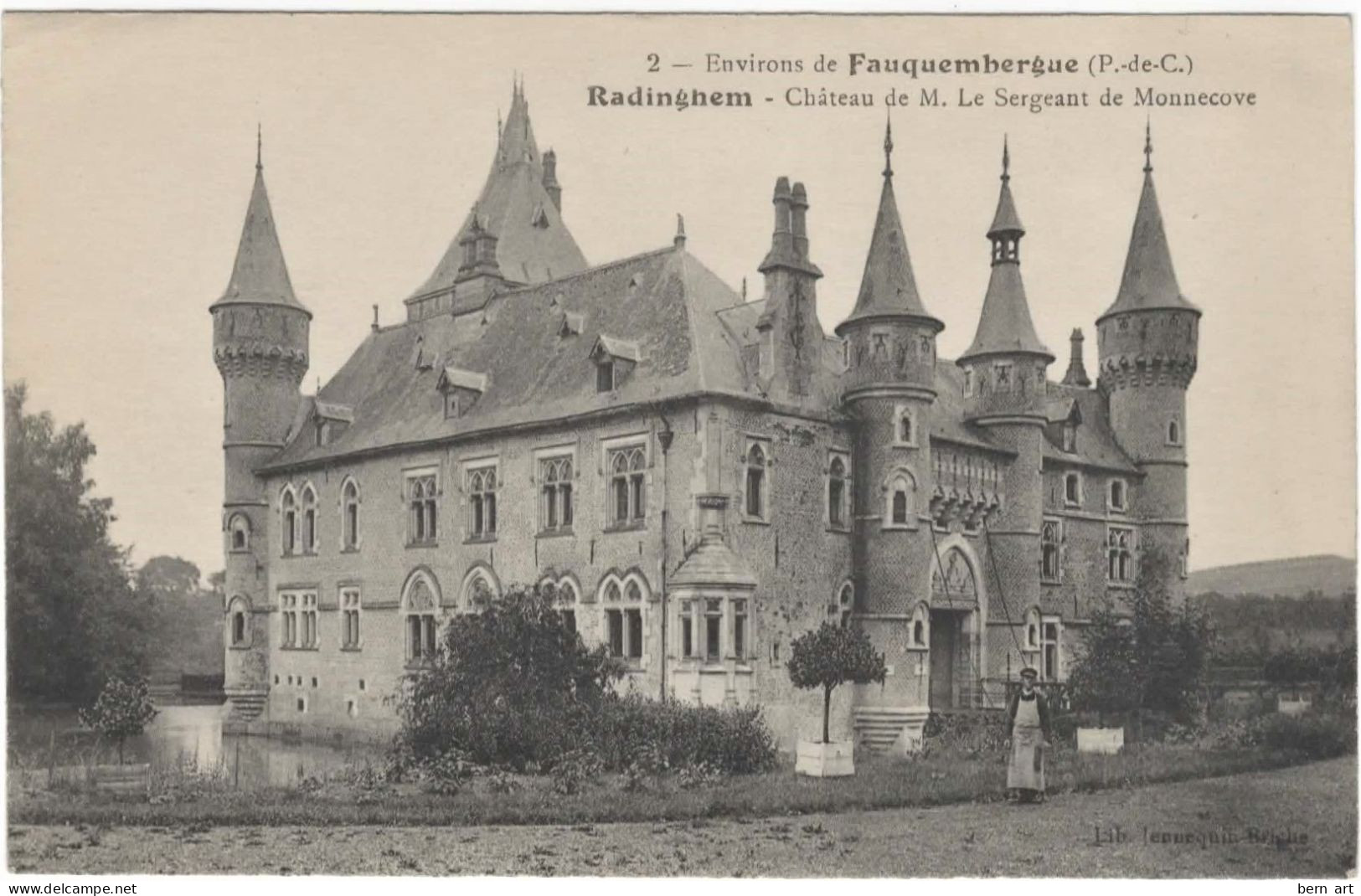 CPA.-1918.- FAUQUEMBERGUE RADINGHEM Château De Monnecove .- N° 2.- Edit.: Jennequin-Briche .- Imp.: Catala Frères Paris - Fauquembergues