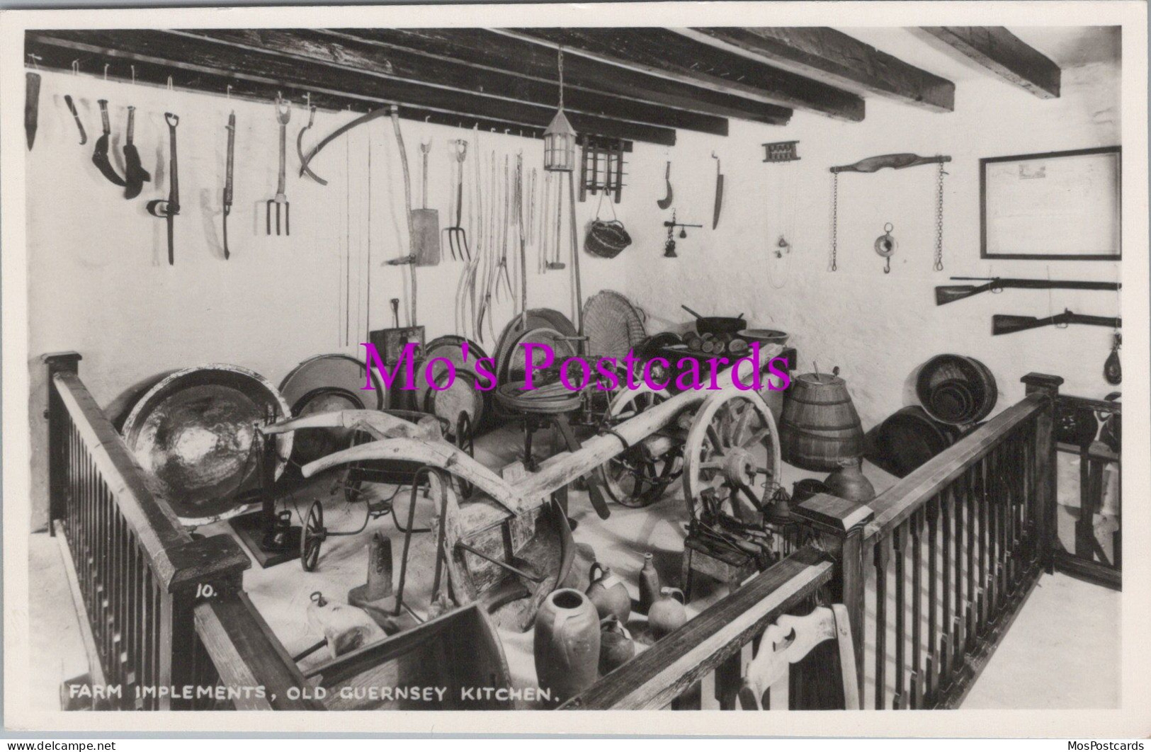 Guernsey Postcard - Farm Implements, Old Guernsey Kitchen  DZ8 - Guernsey