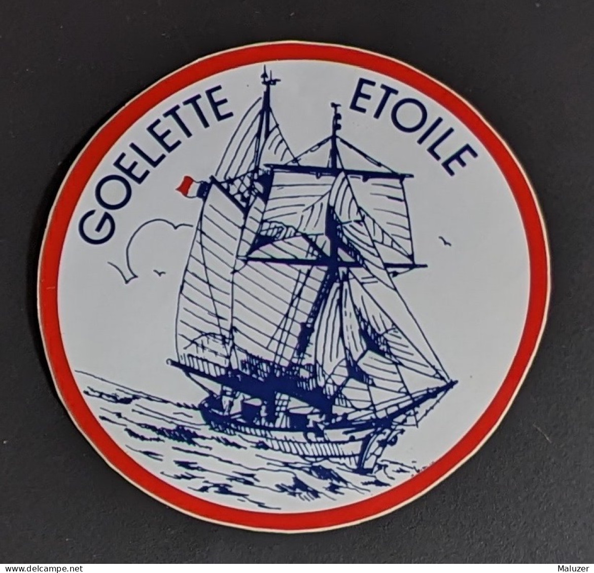 AUTOCOLLANT GOELETTE ÉTOILE - BATEAU VOILE VOILIER MER - MARINE NATIONALE - CONSTRUITE A FECAMP EN 1932 - Pegatinas