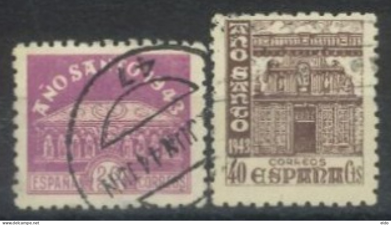 SPAIN,  1944 - ST. JAMES CASKET & EAST PORTAL OF CATHEDRALSTAMPS SET OF 2, # 730/31,USED. - Gebraucht