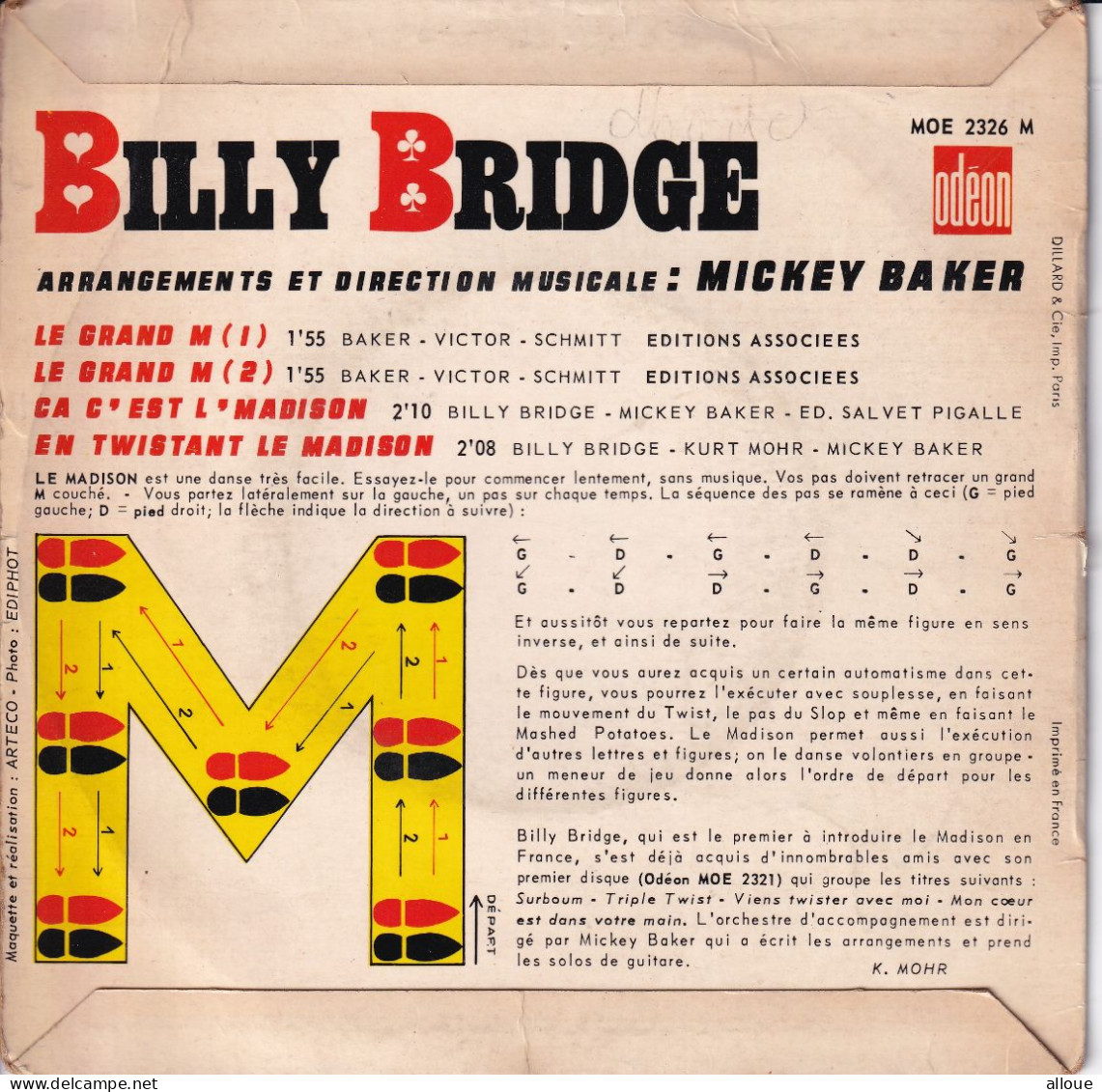 BILLY BRIDGE - FR EP  - LE GRAND M + 3 - Rock