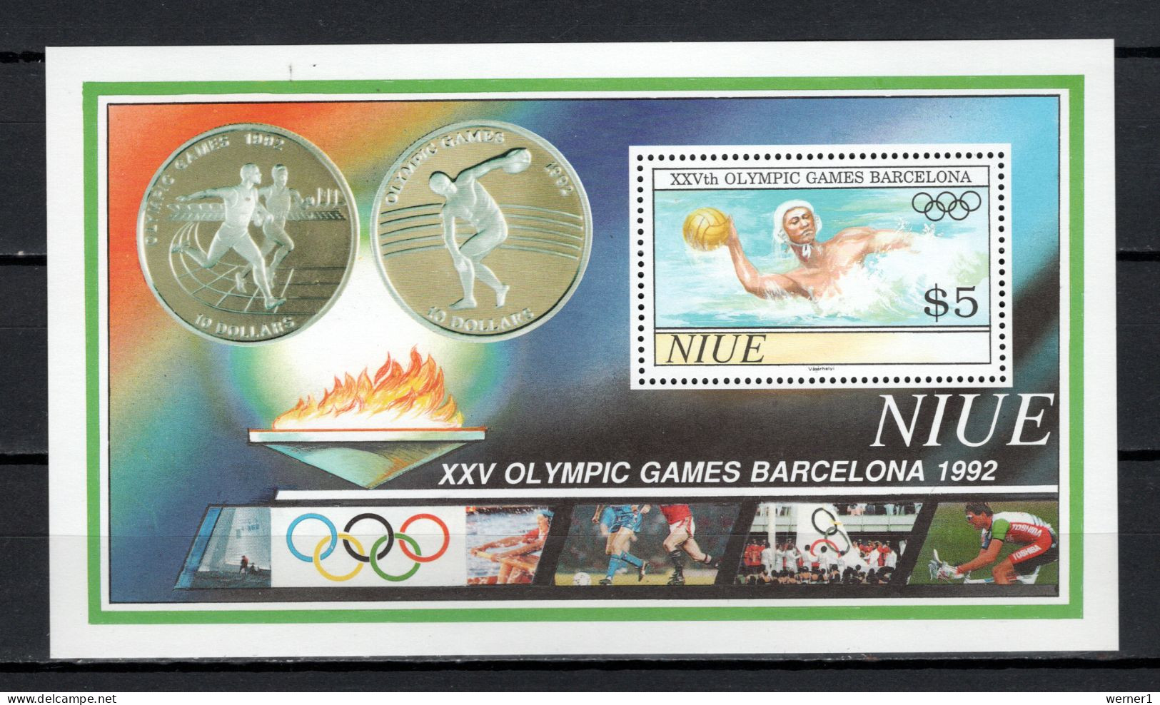 Niue 1992 Olympic Games Barcelona, Waterball S/s MNH - Zomer 1992: Barcelona