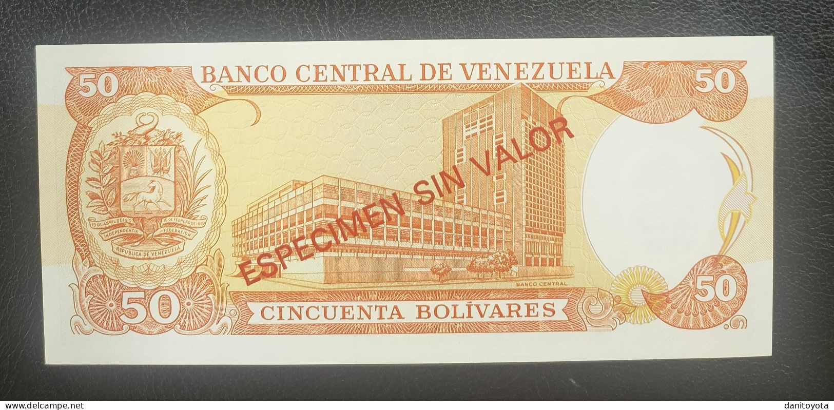 VENEZUELA. 50 BOLIVARES 5 DE FEBRERO DE 1998 ESPECIMEN SIN VALOR SIN CIRCULAR. - Venezuela