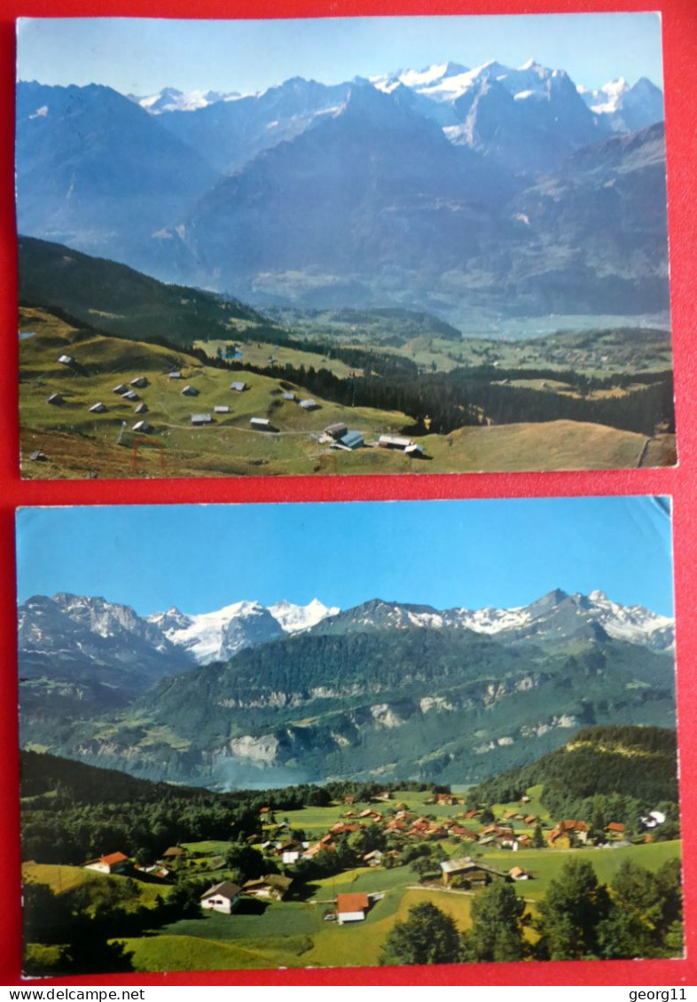 2  X Hasliberg 1974 - Interlaken-Oberhasli - Hohfluh - Gondelbahn - Wetterhorngruppe Mönch Eiger - Hasliberg