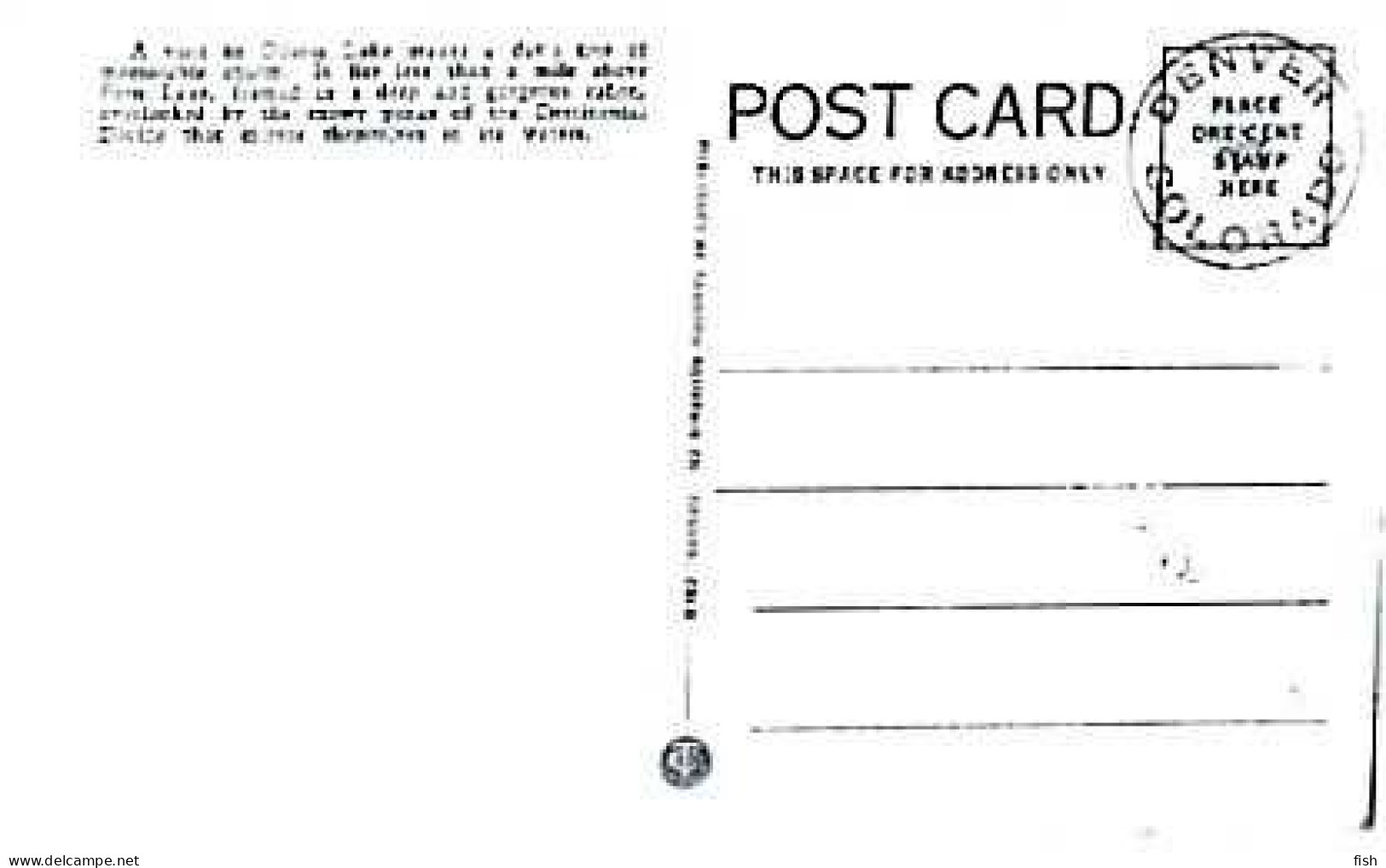 United States & Postal, Rocky Mountain National Park, Odessa Lake, Colorado, Denver, Ed. Sanborn S. Co. (457) - Autres & Non Classés