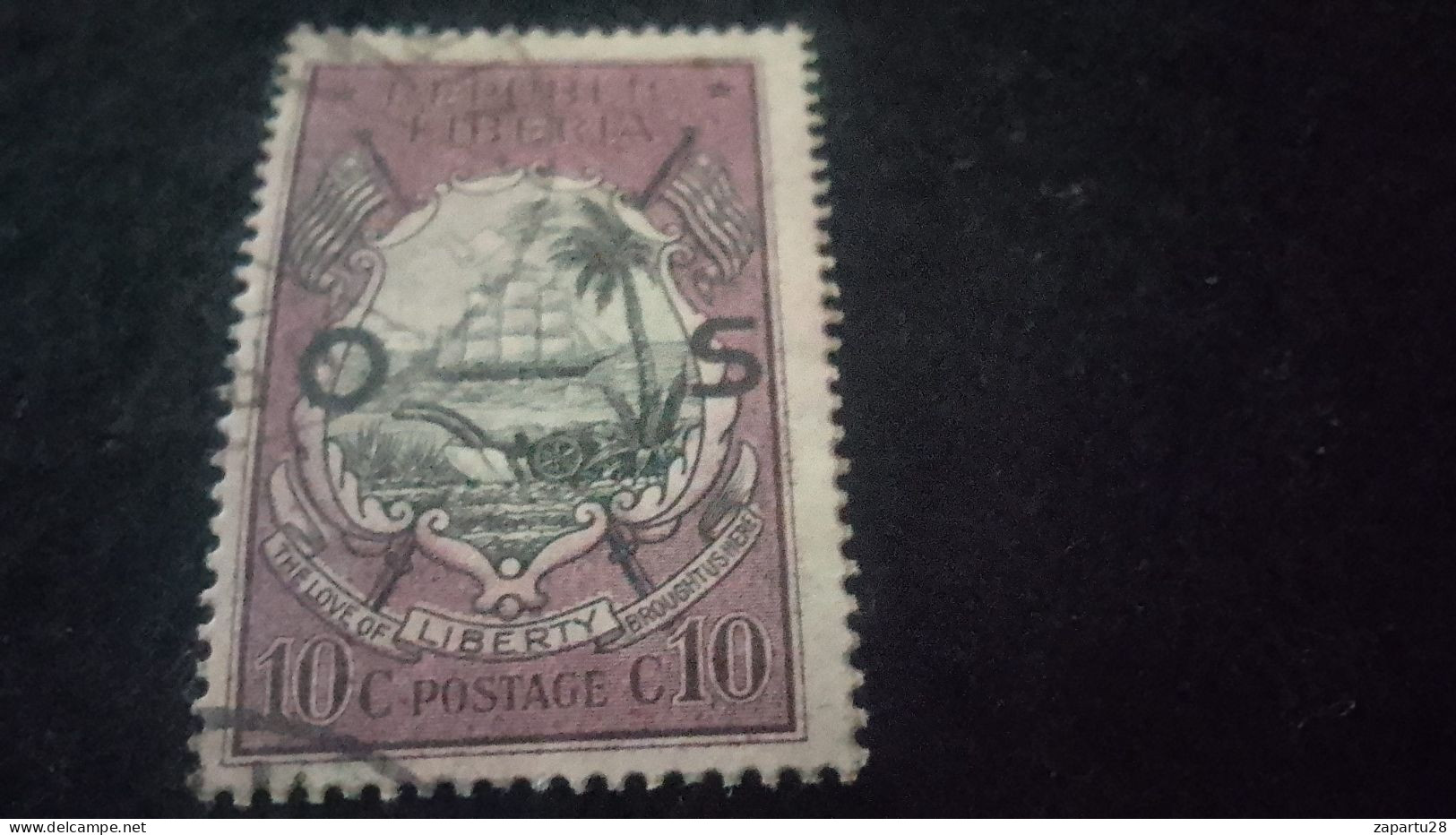 LİBERYA-1920-30-    10   C      DAMGALI - Liberia