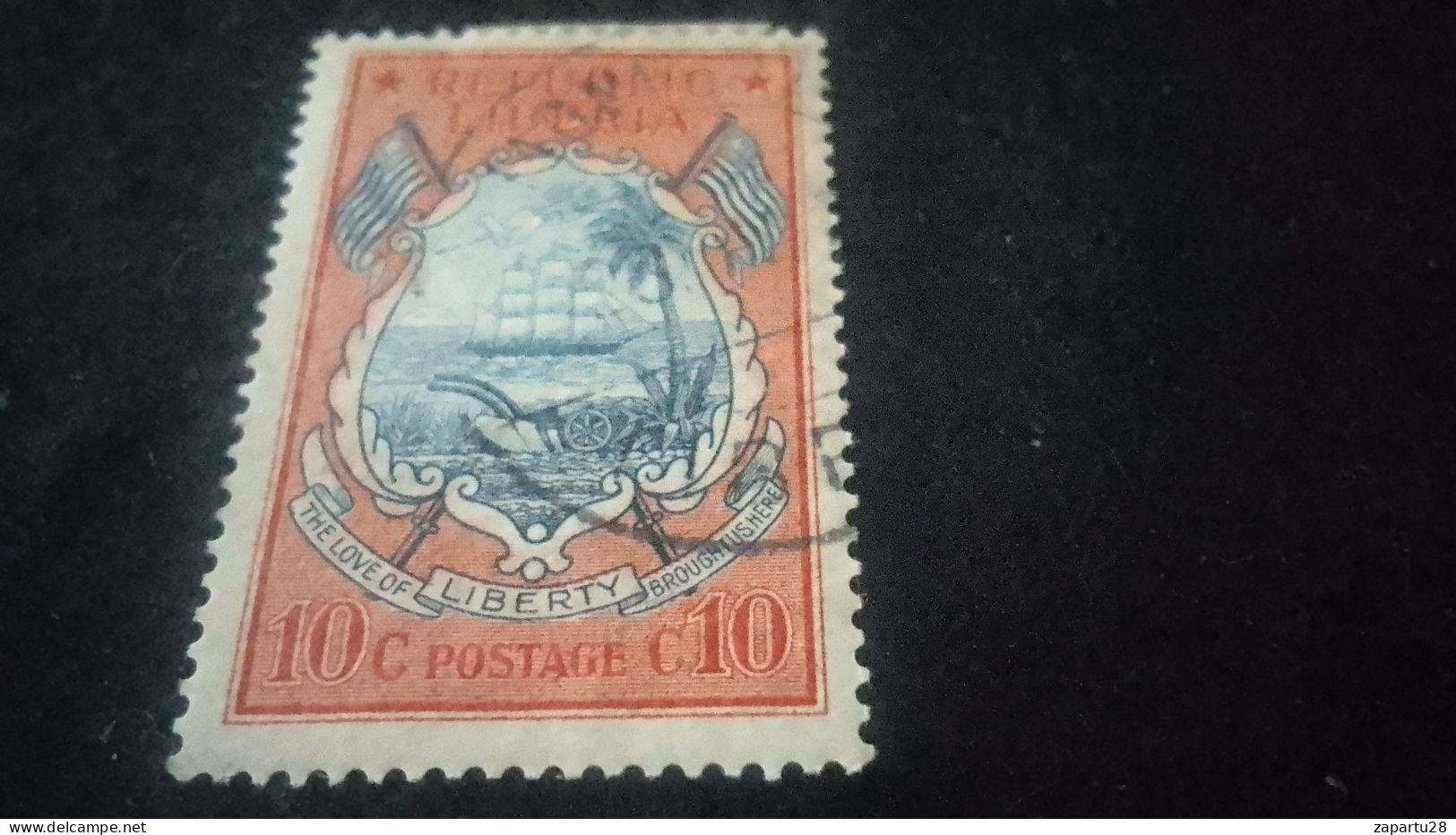 LİBERYA-1920-30-    10   C      DAMGALI - Liberia