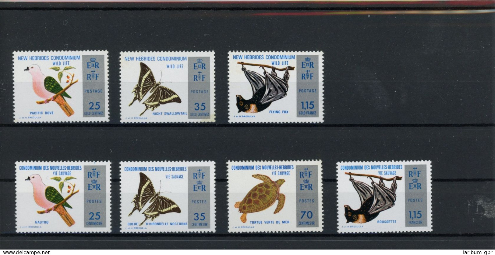 Neue Hebriden 379-380, 82-86 Postfrisch Schmetterling #GL867 - Vanuatu (1980-...)