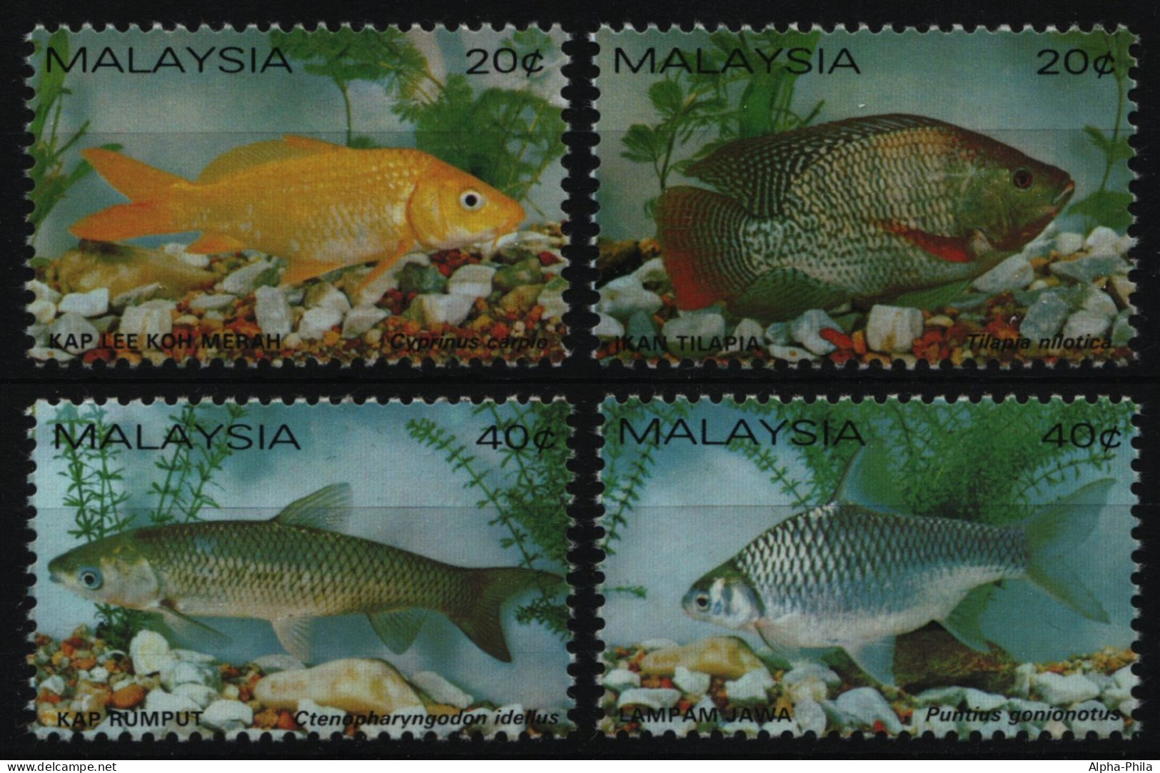 Malaysia 1983 - Mi-Nr. 258-261 A ** - MNH - Einzeln - Fische / Fish - Malaysia (1964-...)