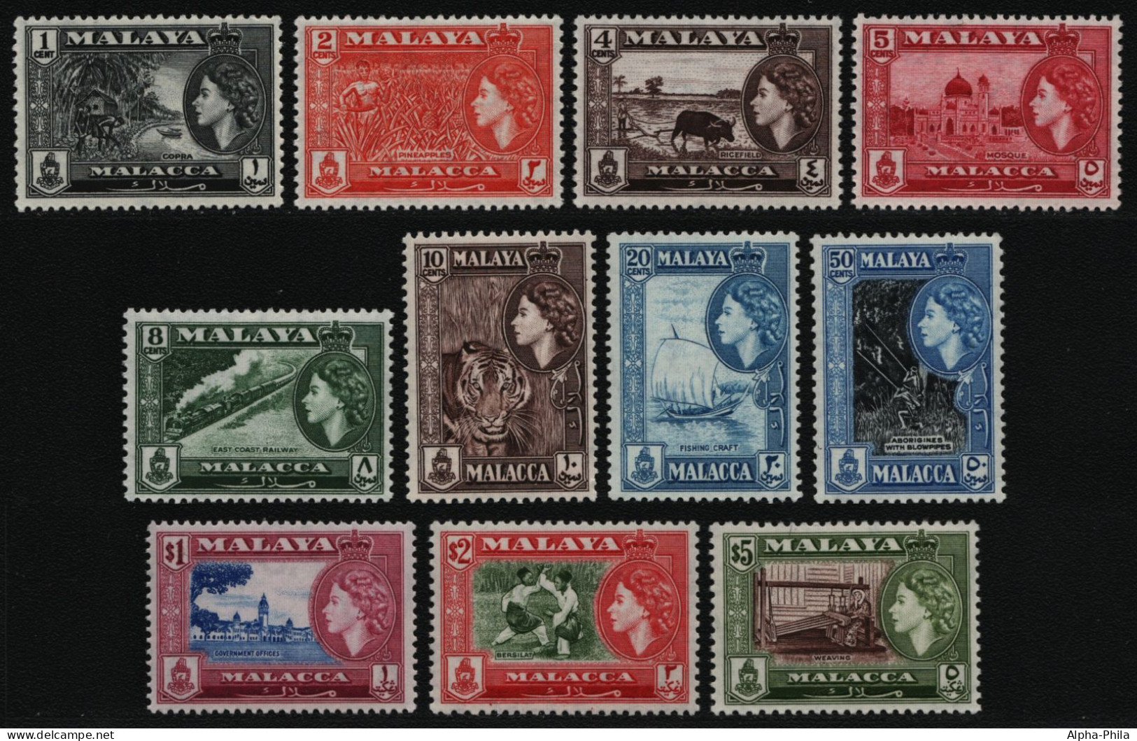 Malaya - Malacca 1957 - Mi-Nr. 44-54 ** - MNH - Freimarken / Definitives - Malacca