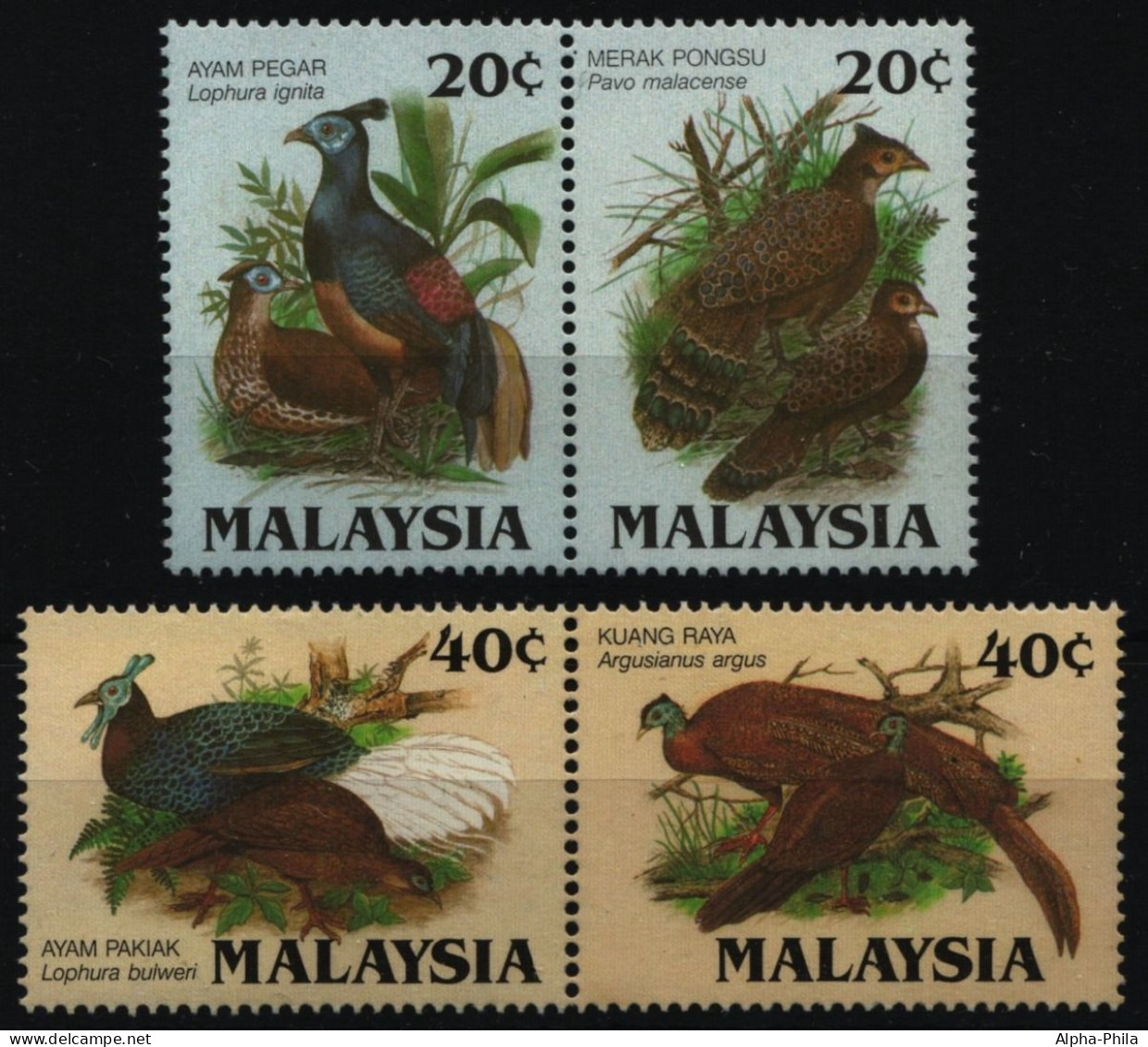 Malaysia 1986 - Mi-Nr. 317-320 A ** - MNH - Vögel / Birds - Malaysia (1964-...)