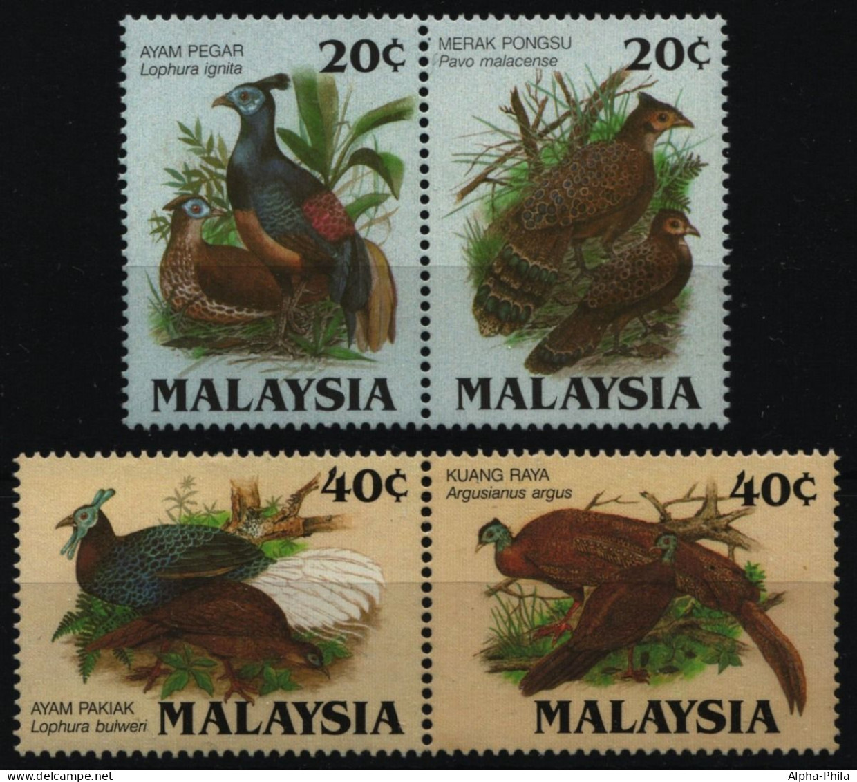 Malaysia 1986 - Mi-Nr. 317-320 A ** - MNH - Vögel / Birds - Malesia (1964-...)