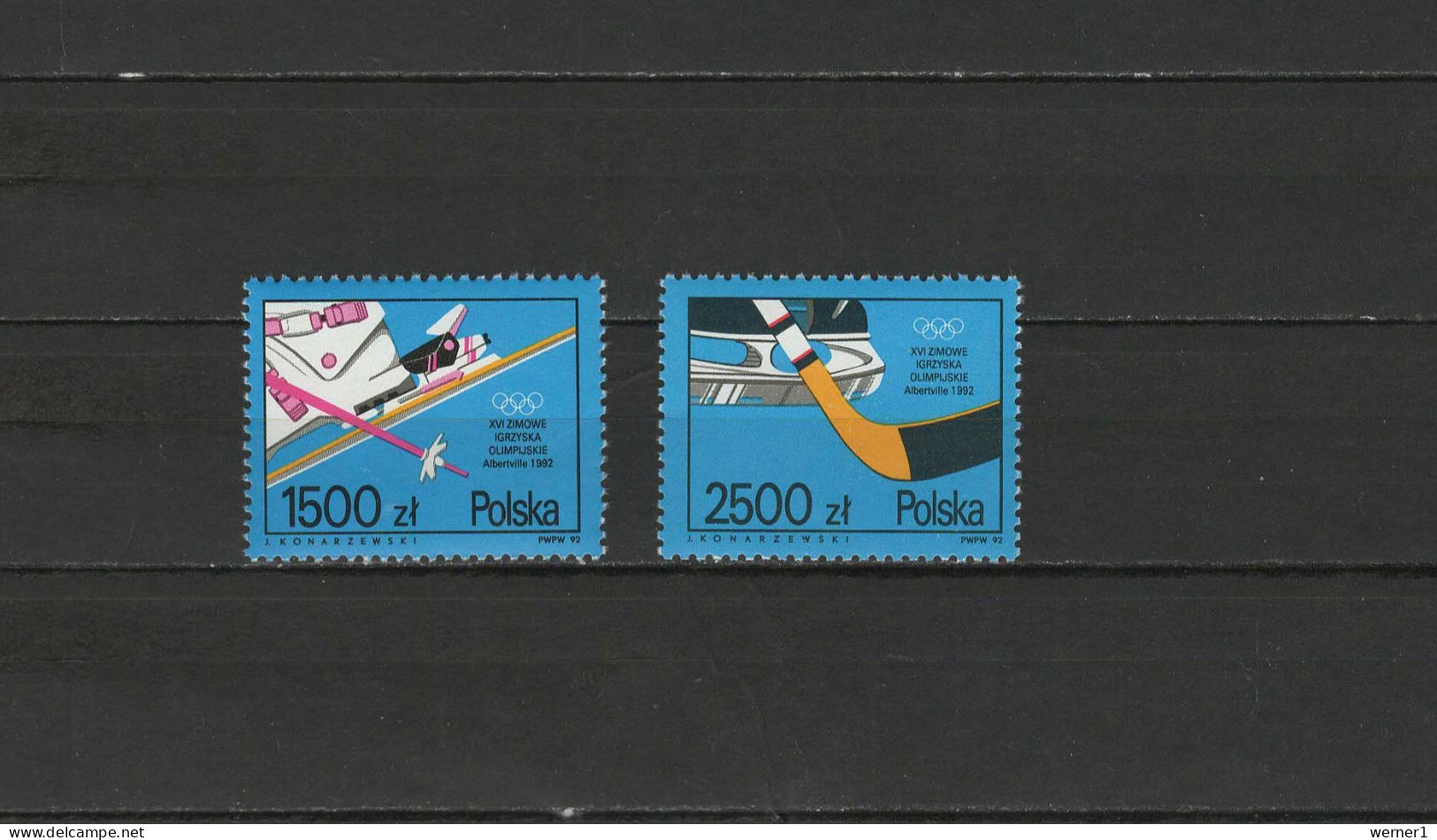 Poland 1992 Olympic Games Albertville Set Of 2 MNH - Hiver 1992: Albertville