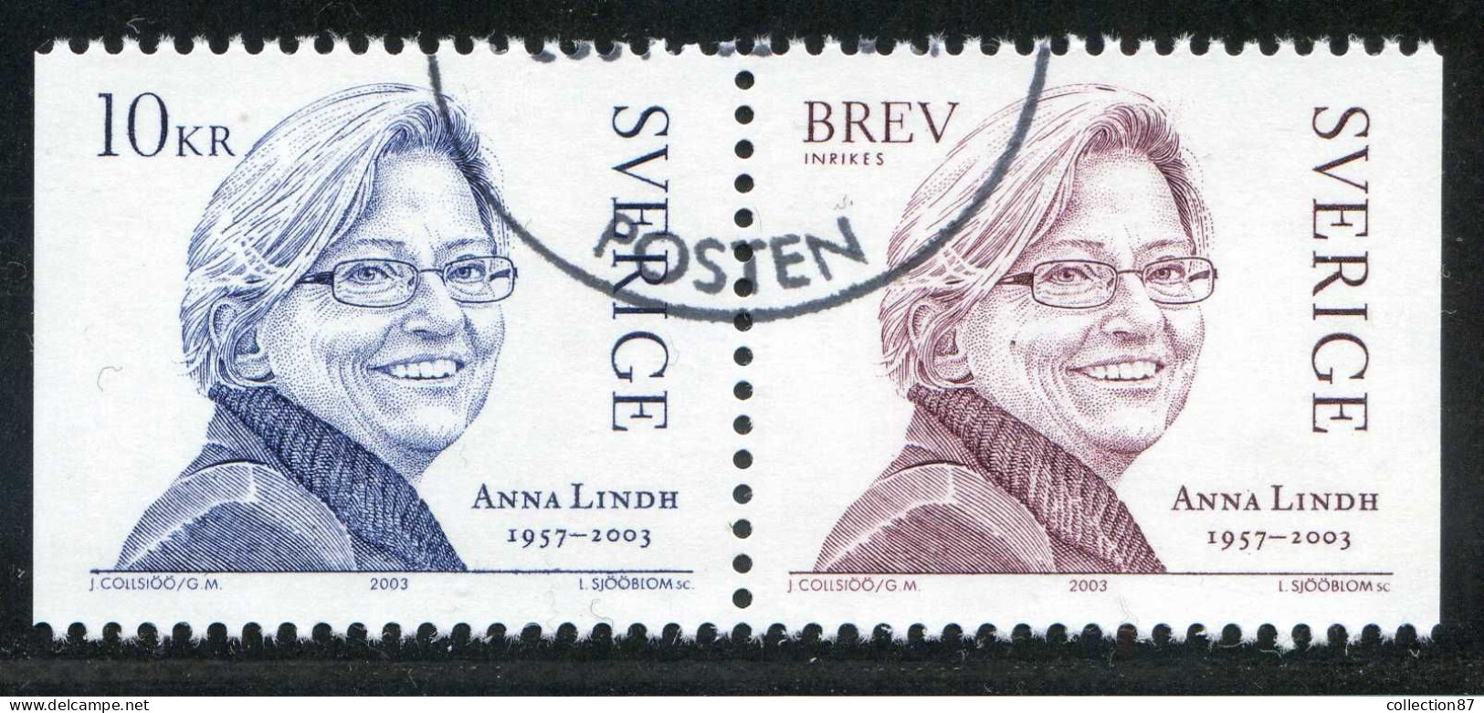 Réf 77 < SUEDE Année 2003 < Yvert N° 2364 à 2365 Ø Used < Anna Lindh - SWEDEN - Oblitérés