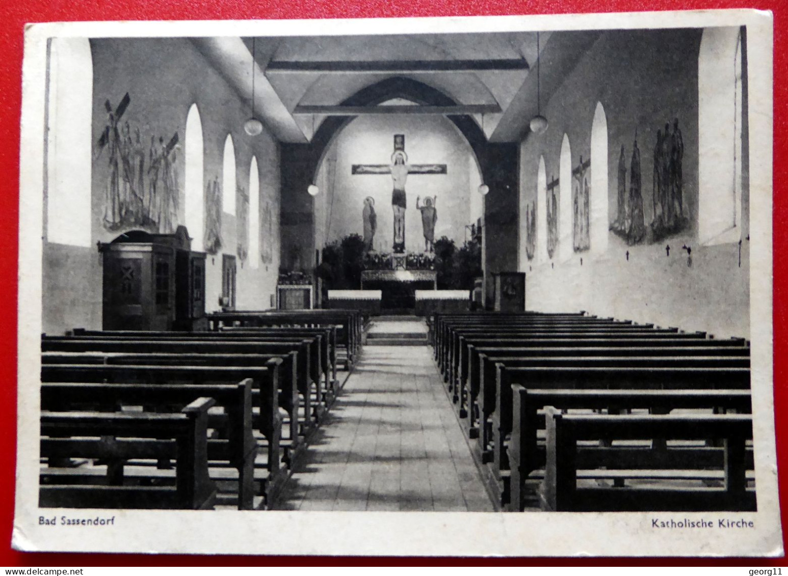 Bad Sassendorf - Soest - Innenansicht Katholische Kirche  - 70 Jahre Alte Karte - Bad Sassendorf