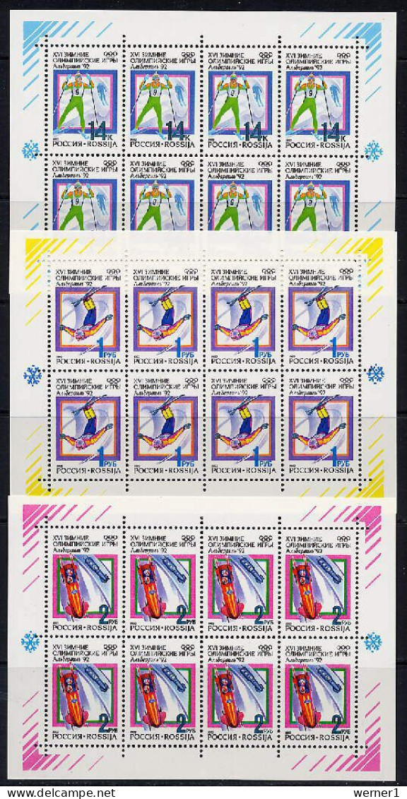 Russia 1992 Olympic Games Albertville Set Of 3 Sheetlets MNH - Winter 1992: Albertville