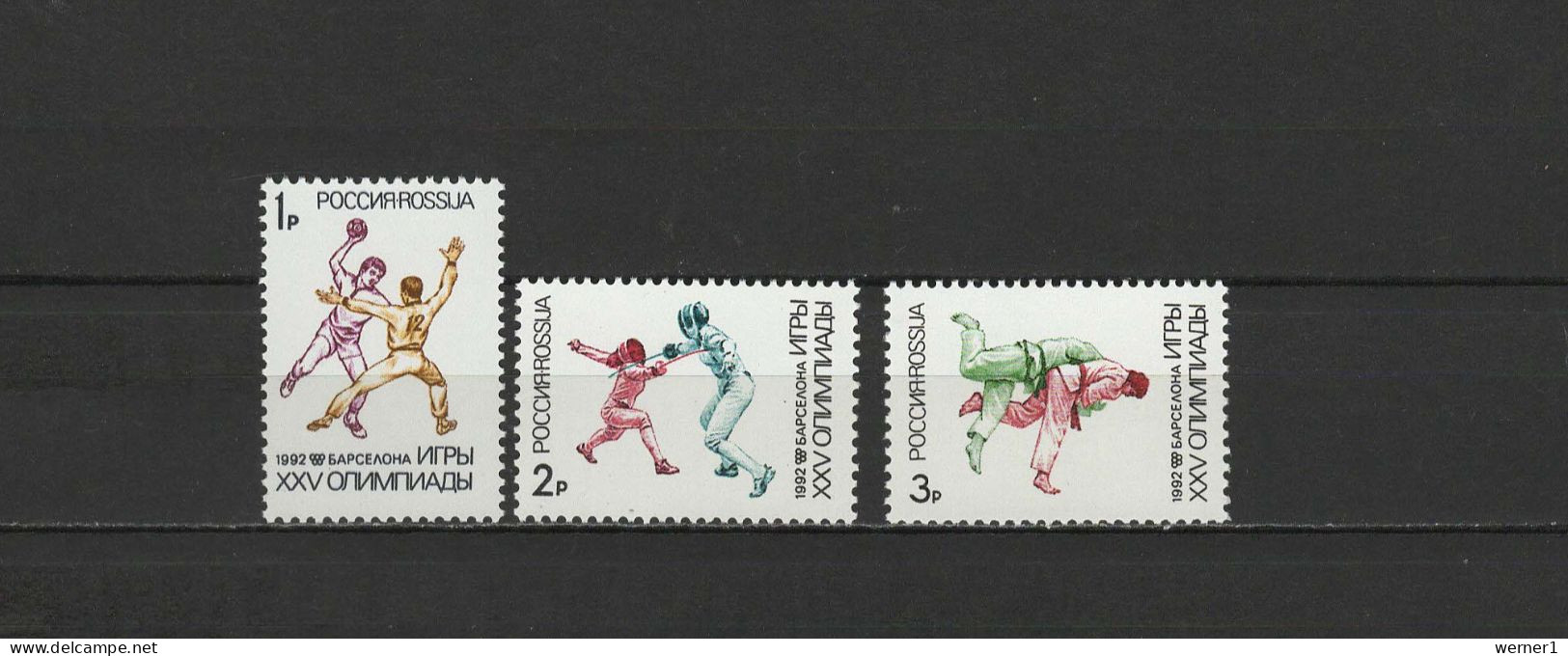 Russia 1992 Olympic Games Barcelona, Handball, Fencing, Judo Set Of 3 MNH - Sommer 1992: Barcelone