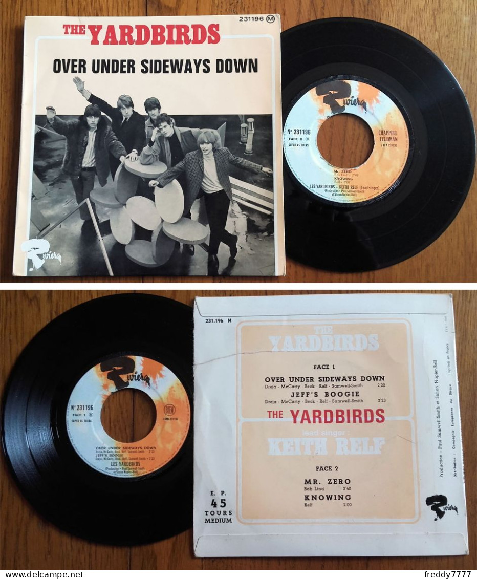 RARE French EP 45t RPM BIEM (7") LES YARDBIRDS «Over Under Sideways Down» (1966) - Rock
