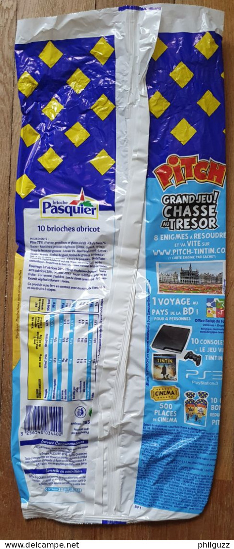 SACHET Emballage VIDE DE 10 PITCH ABRICOT Pasquier DECORS TINTIN 2011 - Advertisement