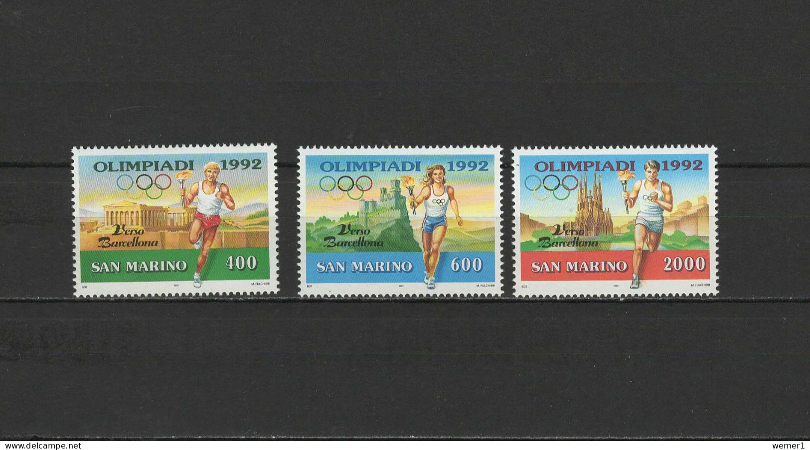 San Marino 1991 Olympic Games Barcelona Set Of 3 MNH - Ete 1992: Barcelone