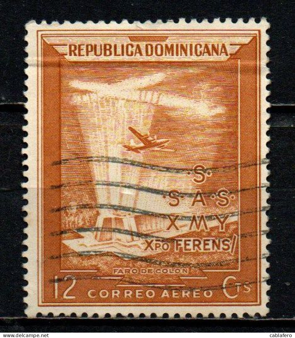 REPUBBLICA DOMENICANA - 1953 - AEREO SUL FARO DI COLOMBO - USATO - Dominican Republic