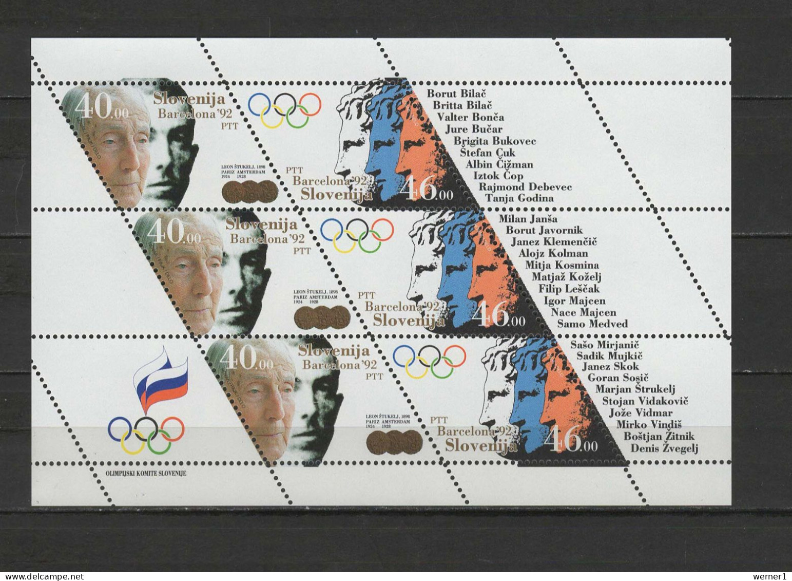 Slovenia 1992 Olympic Games Barcelona Sheetlet MNH - Verano 1992: Barcelona