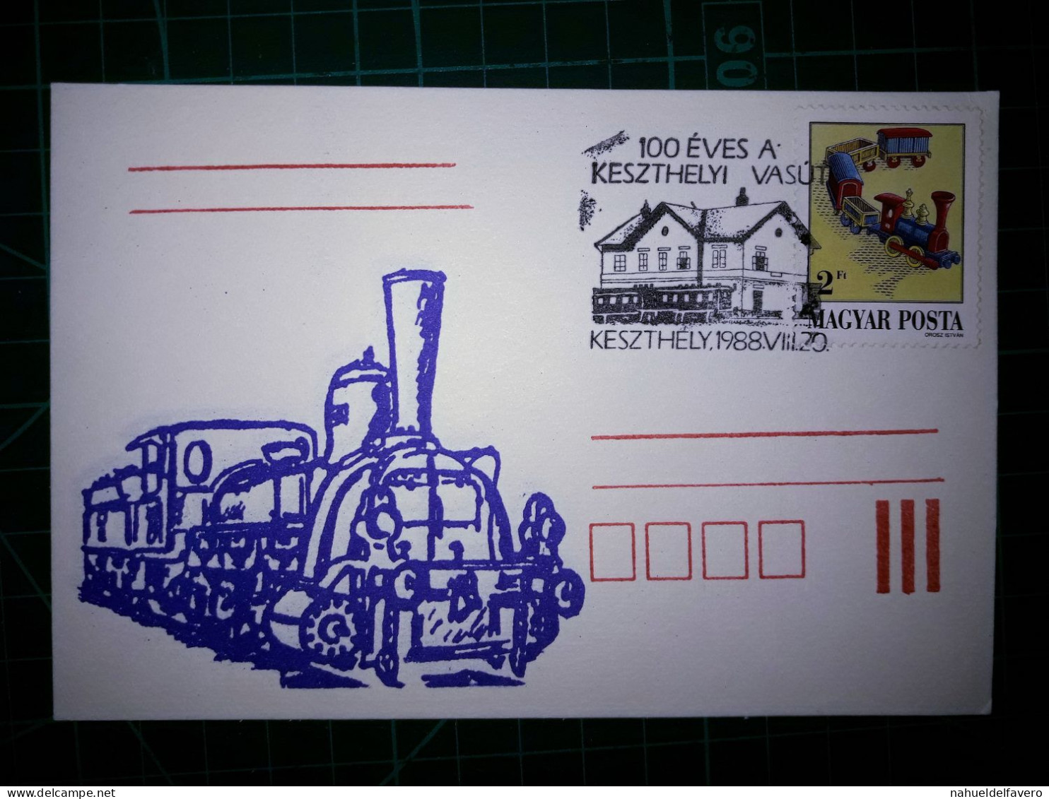 HONGRIE, Entier Postal Avec Illustration D'une Locomotive à Vapeur Et Cachet Spécial. Année 1988 - Postwaardestukken