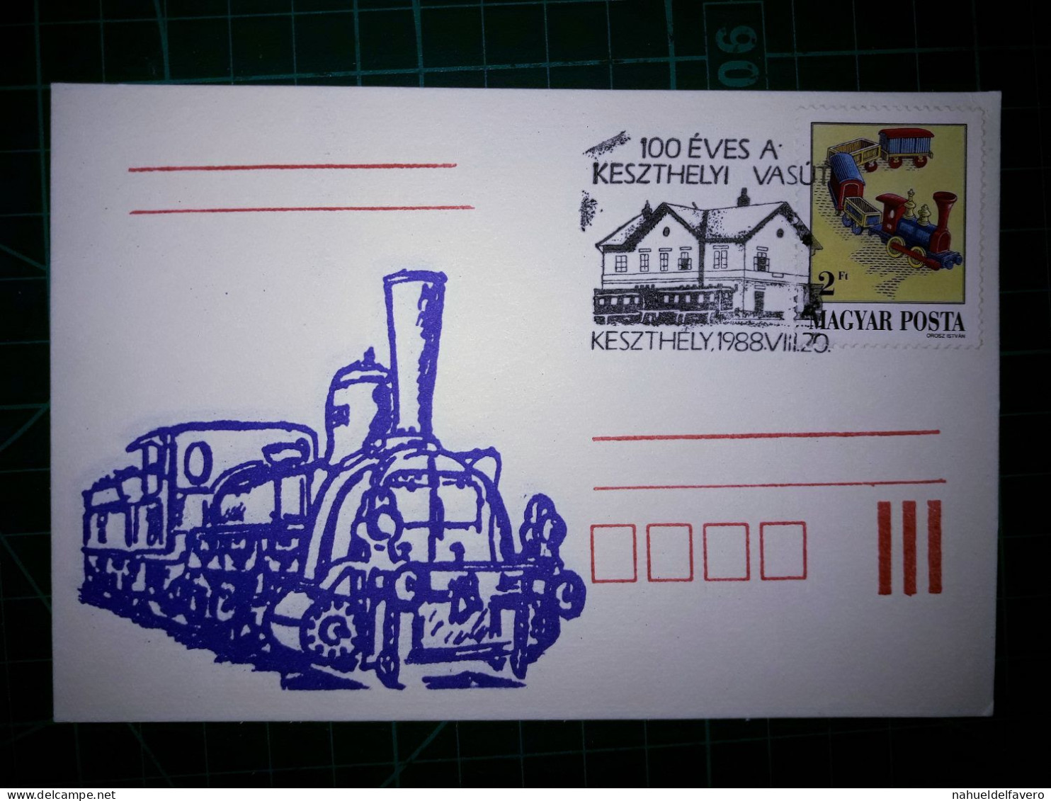 HONGRIE, Entier Postal Avec Illustration D'une Locomotive à Vapeur Et Cachet Spécial. Année 1988 - Entiers Postaux