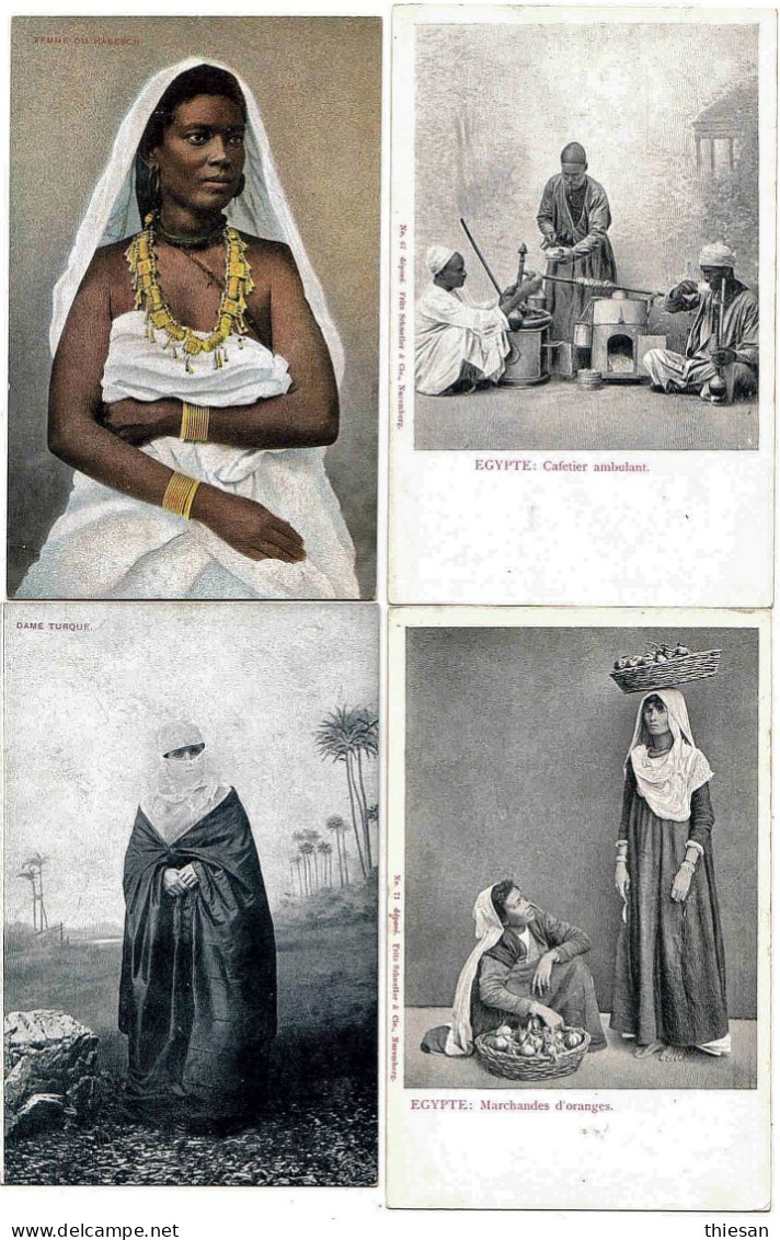 Egypte Egypt Agypten lot 34 cartes Port Said Métiers portraits samlung métier femme vétement