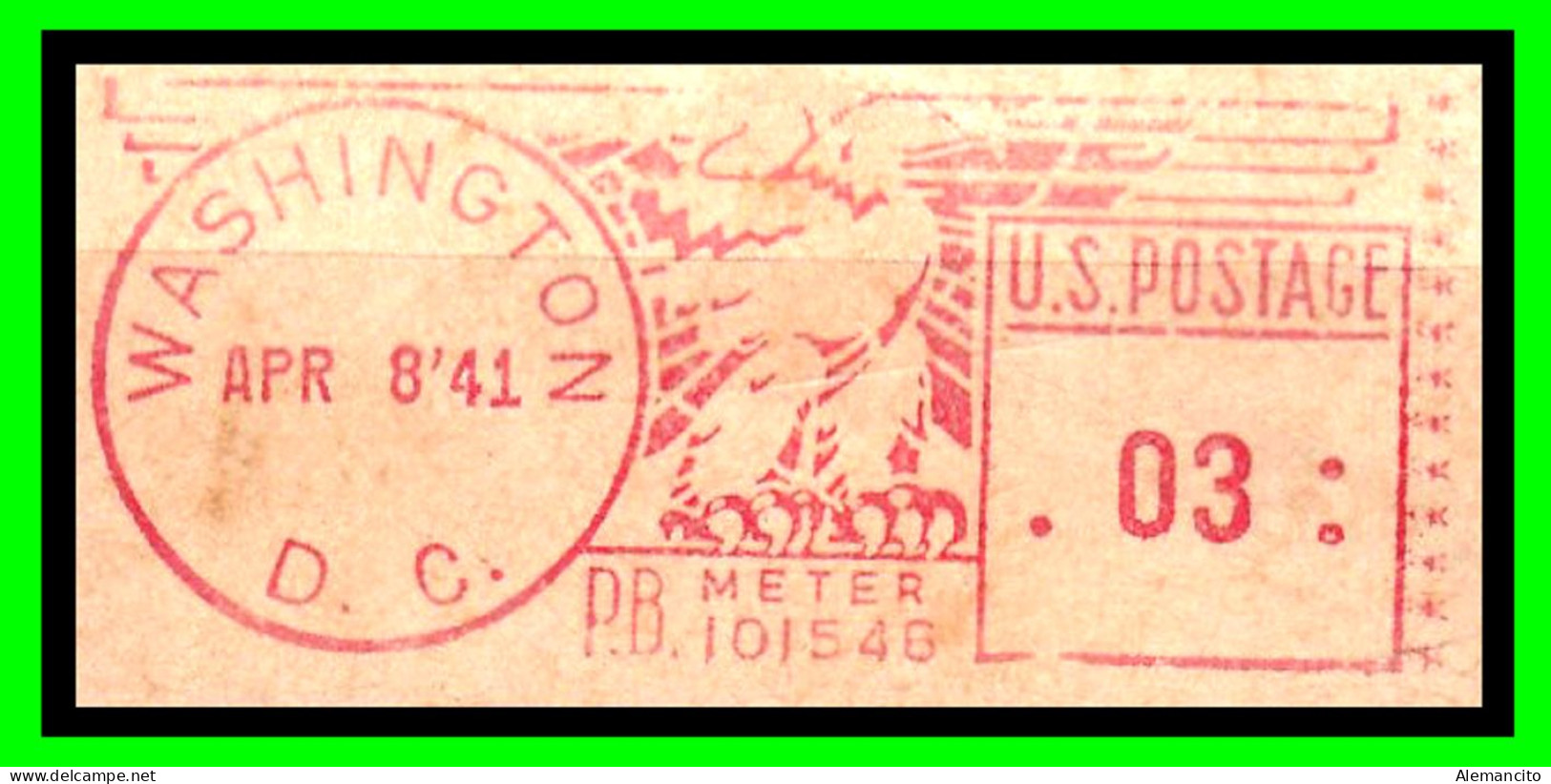 AMERICA , UNITED STATES POSTAGE .- EE.UU  ( EMA U.S. FRANQUEO 3 CTS WASHINGTON ).\". - Oblitérés