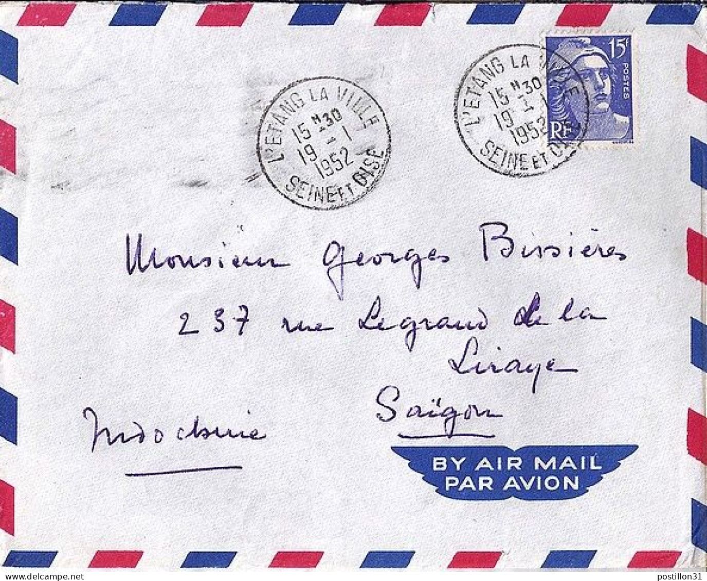 GANDON N° 886 S/L. DE 1952/54 POUR L’INDOCHINE - 1945-54 Marianne Of Gandon