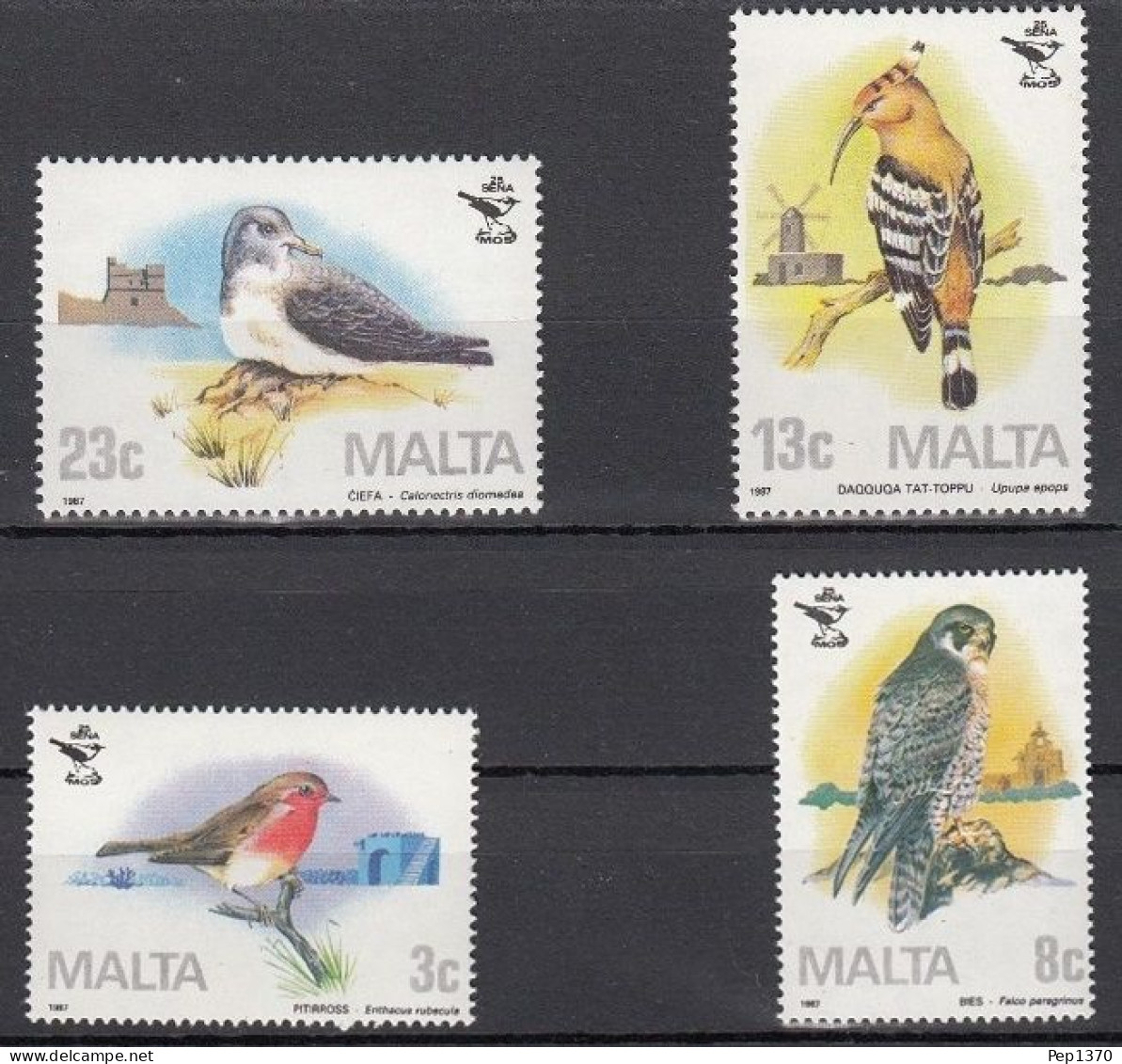 MALTA 1987 - AVES - PAJAROS - YVERT 743/746** - Malta