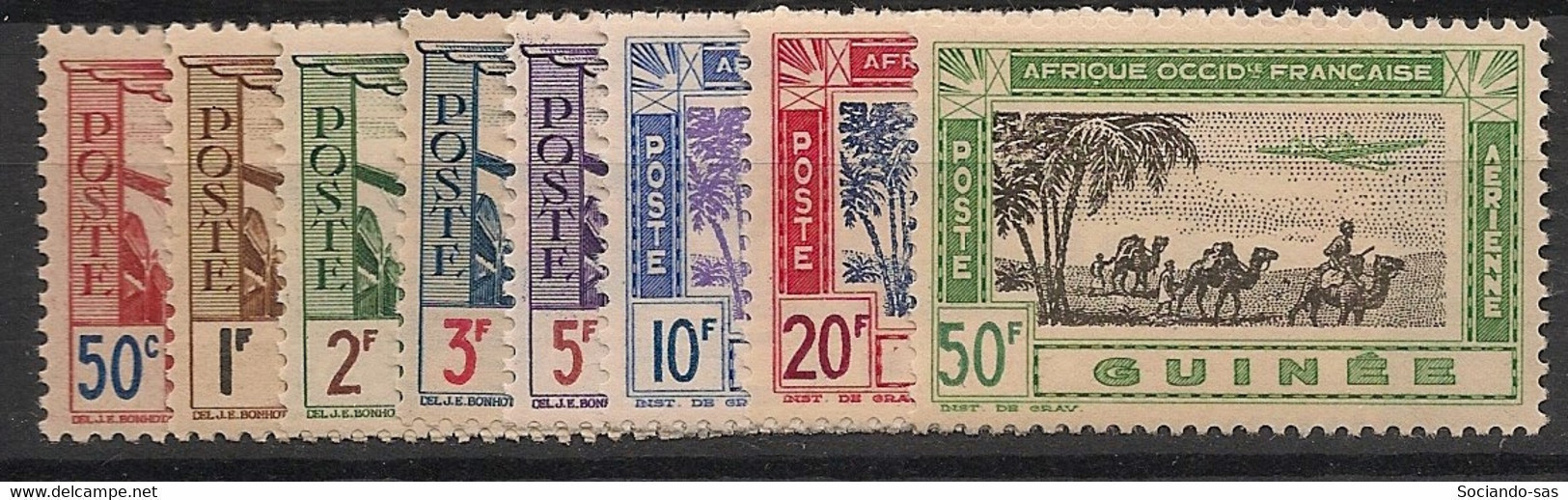 GUINEE - 1942 - PA N°YT. 10 à 17 - Série Complète - Neuf Luxe ** / MNH / Postfrisch - Unused Stamps