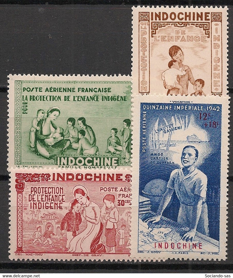 INDOCHINE - 1942 - Poste Aérienne PA N°YT. 20 à 23 - PEIQI - Série Complète - Neuf Luxe ** / MNH / Postfrisch - Posta Aerea
