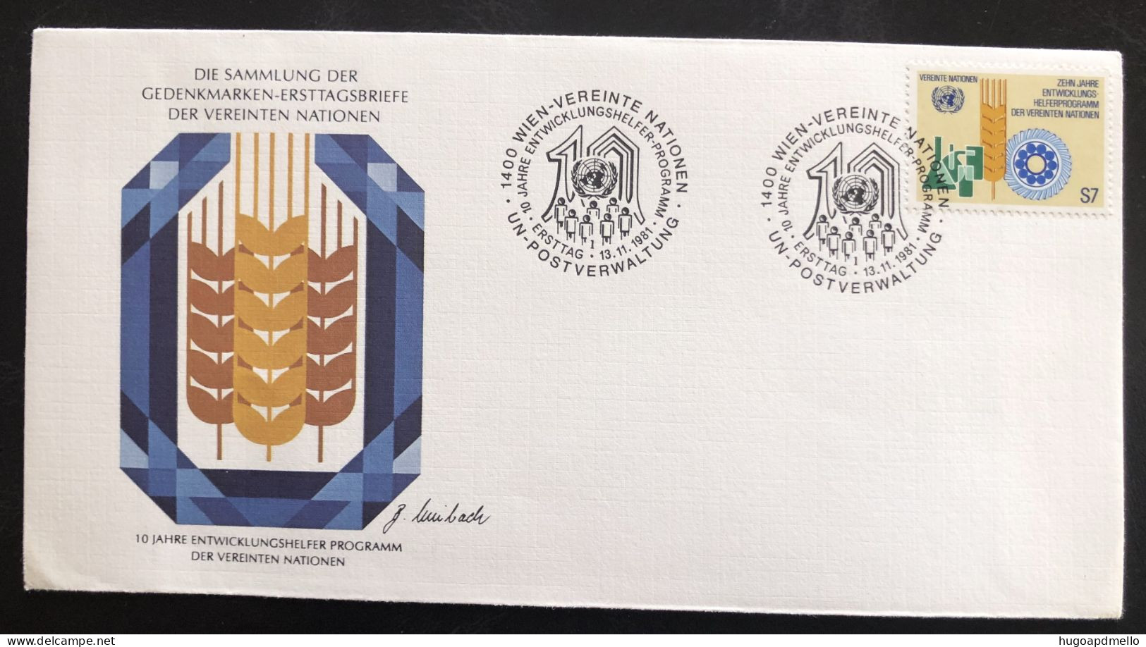 UNITED NATIONS, Uncirculated FDC « 10 JAHRE ENTWICKLUNGSHELFER PROGRAMM... », 1981 - VN