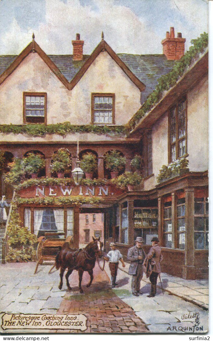 TUCKS OILETTE - 9377 - PICTURESQUE COACHING INNS - THE NEW INN, GLOUCESTER BY A R QUINTON - Quinton, AR