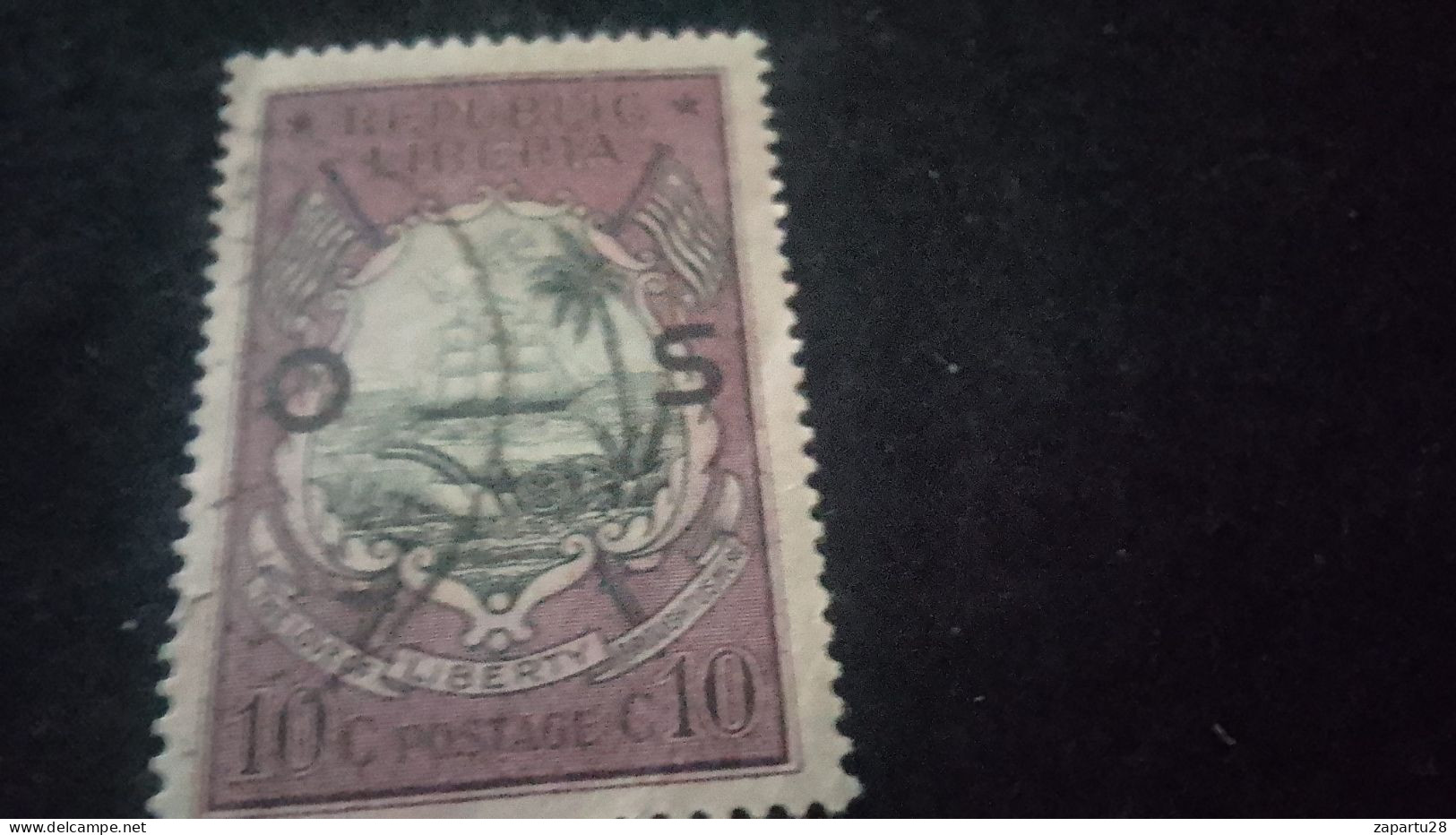 LİBERYA-1920-30-    10   C      DAMGALI - Liberia