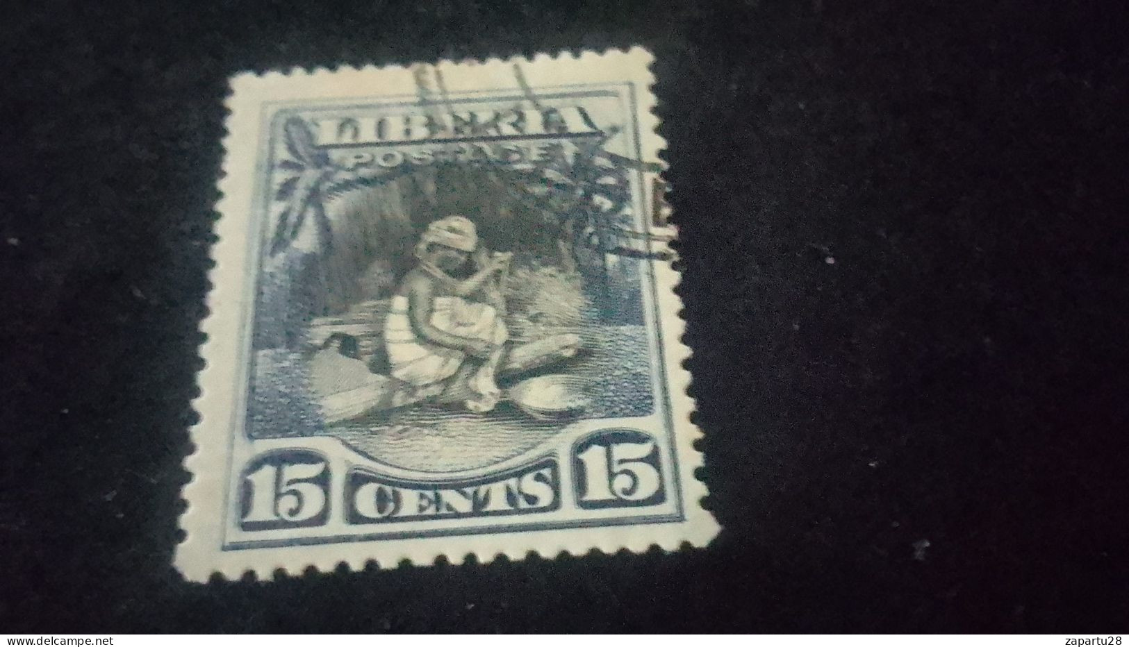 LİBERYA-1920-30-    15   C      DAMGALI - Liberia