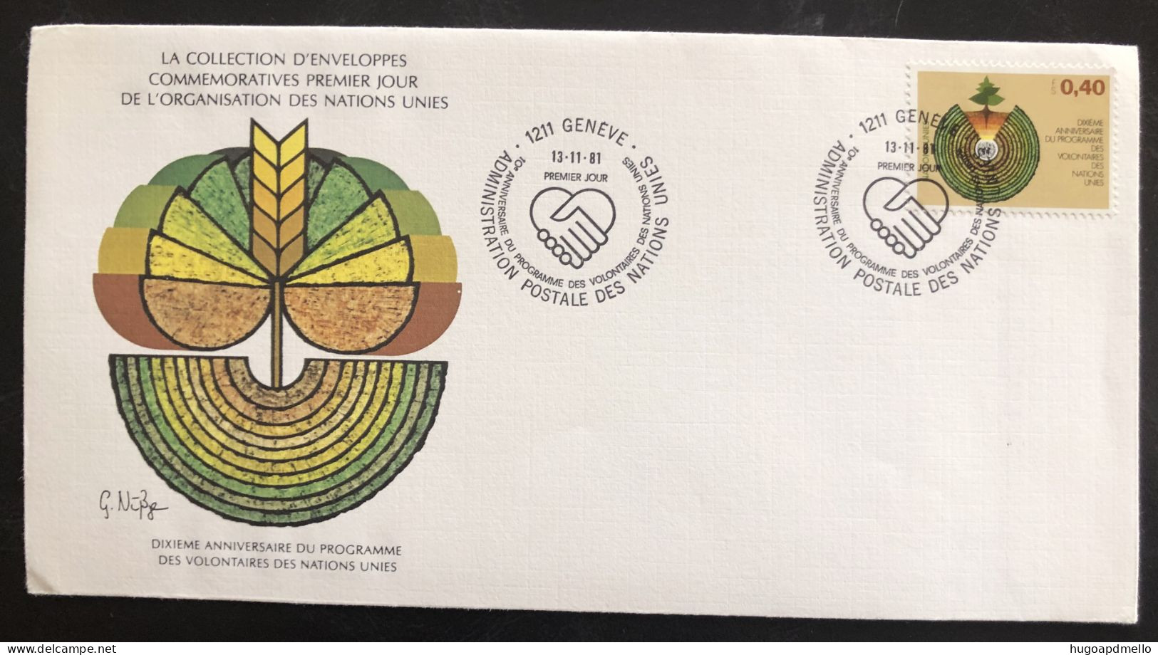 UNITED NATIONS, Uncirculated FDC « 10Ème ANNIVERSAIRE DU PROGRAMME DES VOLONTAIRES DES NATIONS UNIES », 1981 - UNO