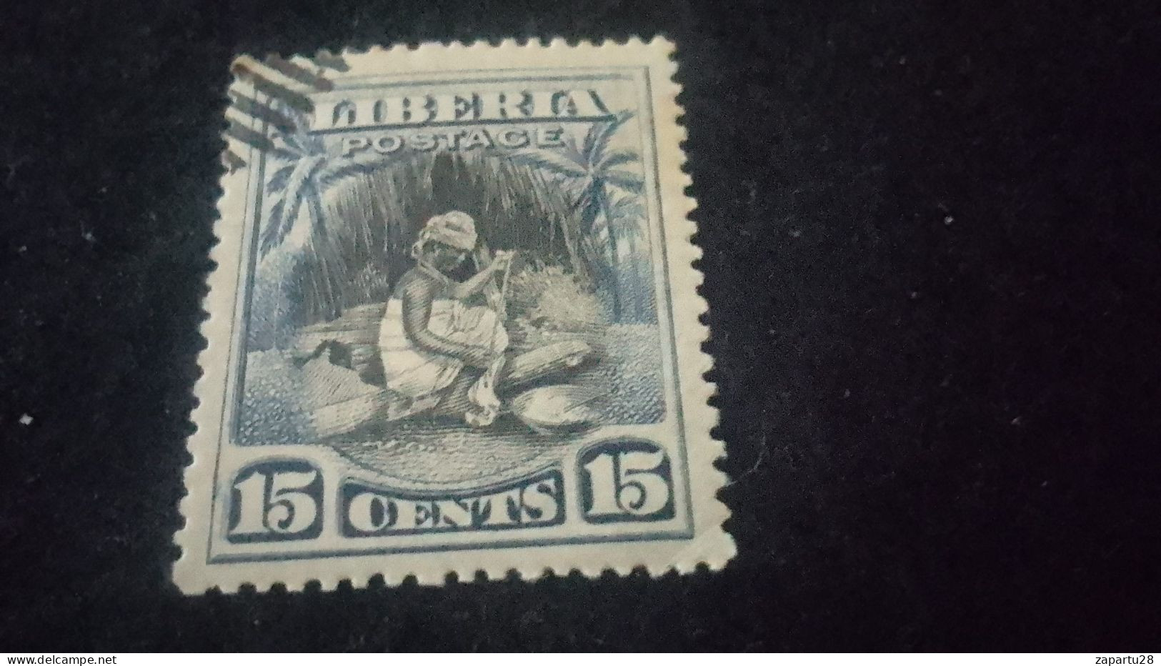 LİBERYA-1920-30-    15   C      DAMGALI - Liberia